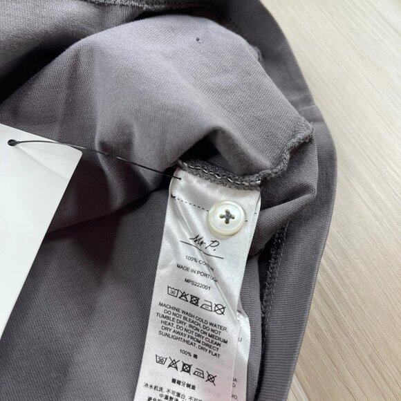 NWT Mr. P. Mens Gray Long Sleeve High Low Hem Button Up Shirt - Picture 8 of 12